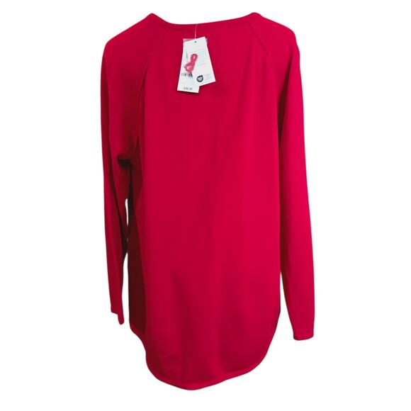 NEW KAREN SCOTT Red Sweater Tunic Top PETITE Large Soft Career Casual Dressy - Picture 3 of 7